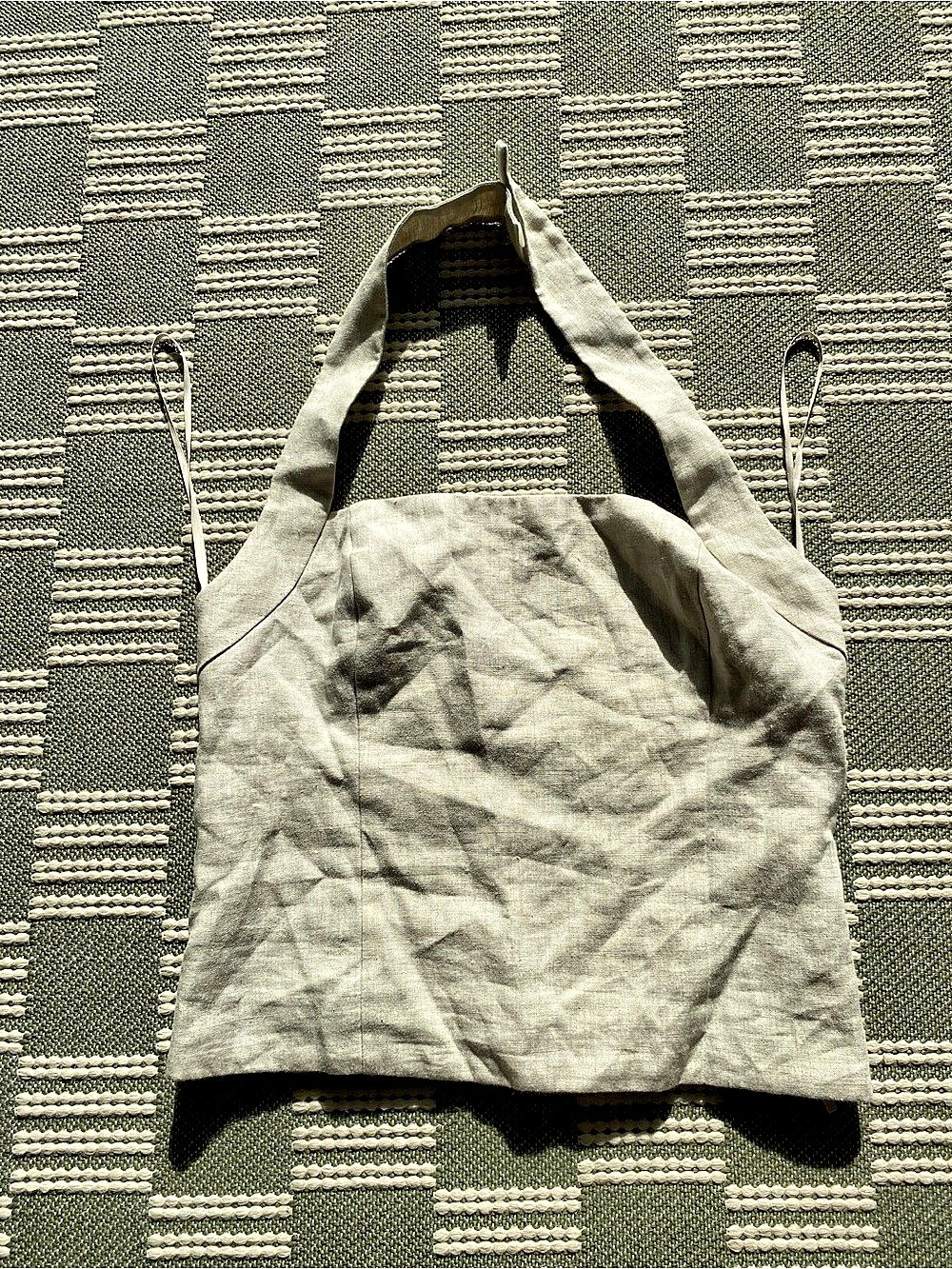 wilfred Whisper Linen Halter Top Geometric Gray Medium